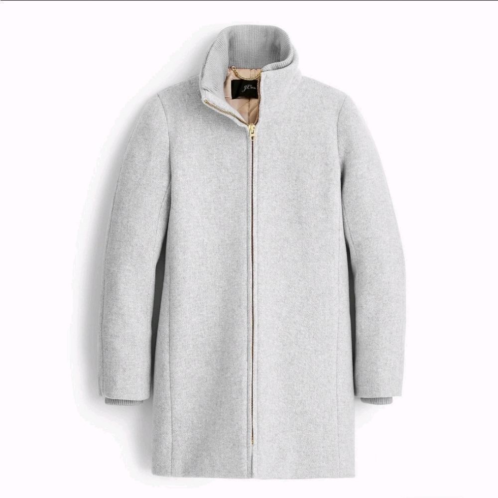 J.Crew Lodge Coat Italian Stadium Cloth by Nello Gori Wool Heathered Grey 00